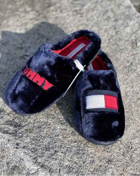 Papuče dámské Tommy Hilfiger plyšové modré 